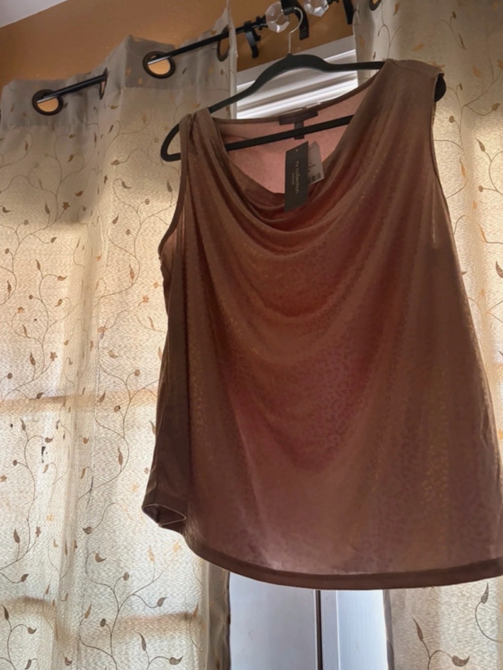 Sleeveless Cowl Neck Top in leopard print